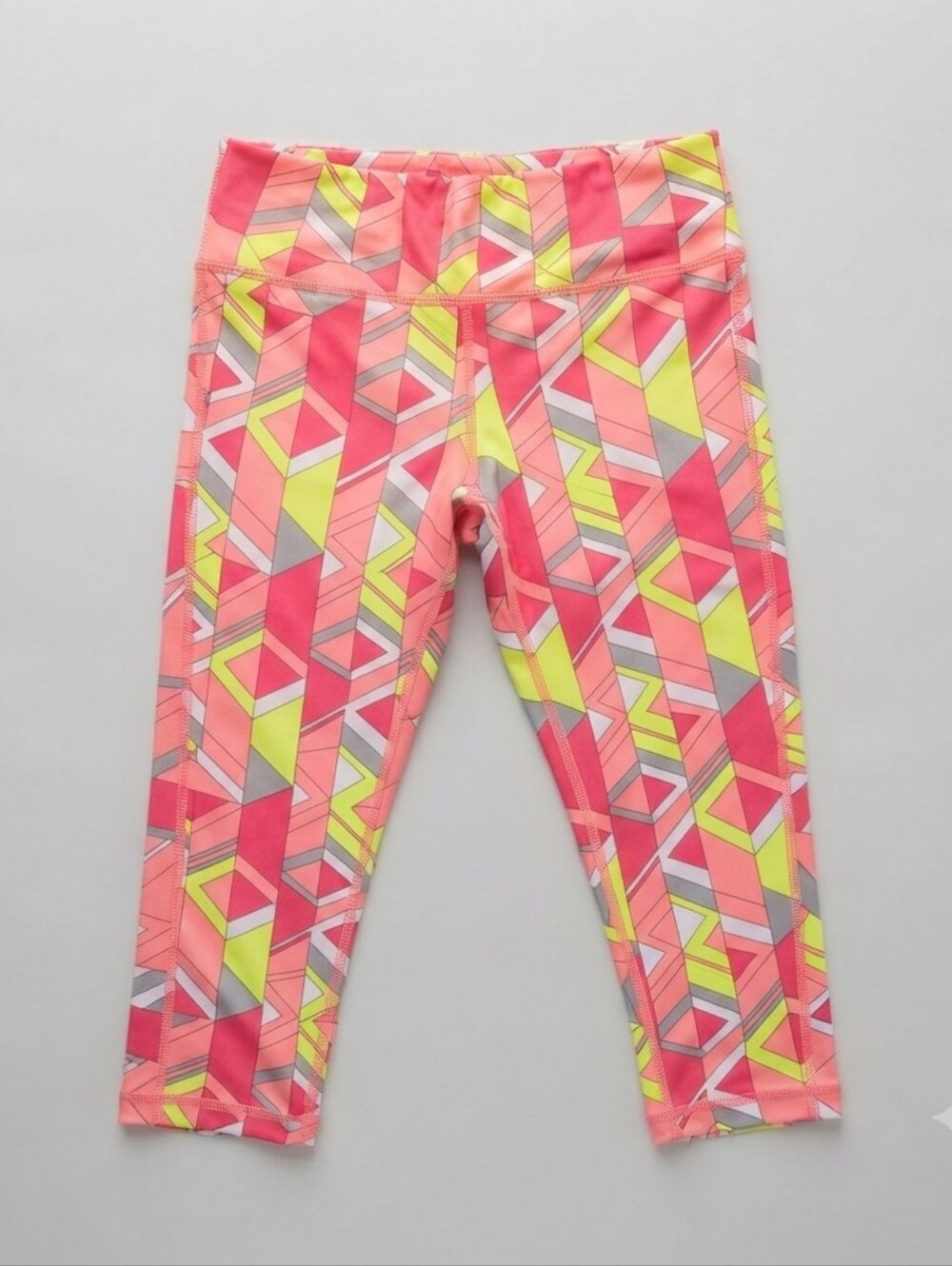 C8 Active Crazy 8 Girls Geometric Active Leggings Pink Yellow Neon Size XL 14